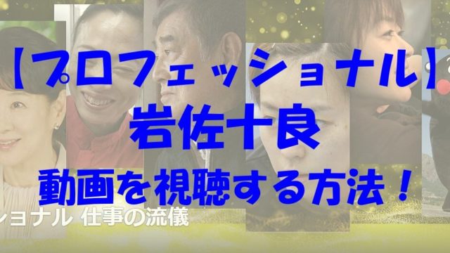 プロフェッショナル 岩佐十良 動画